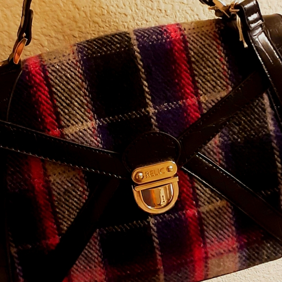 Relic By Fossil Purple/Pink Plaid Handbag Shoulder Bag NWOT - Picture 10 of 16